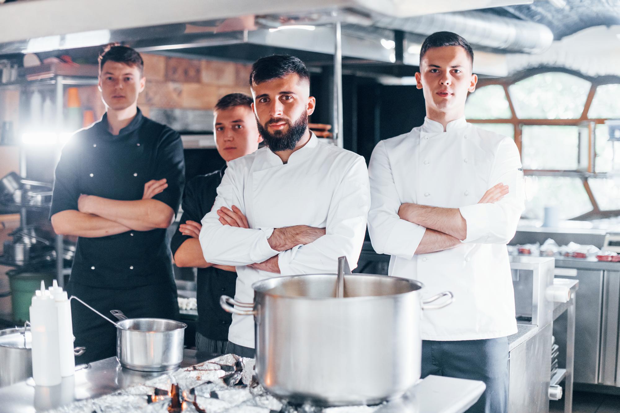 Wide shot of workshop kitchen with participants